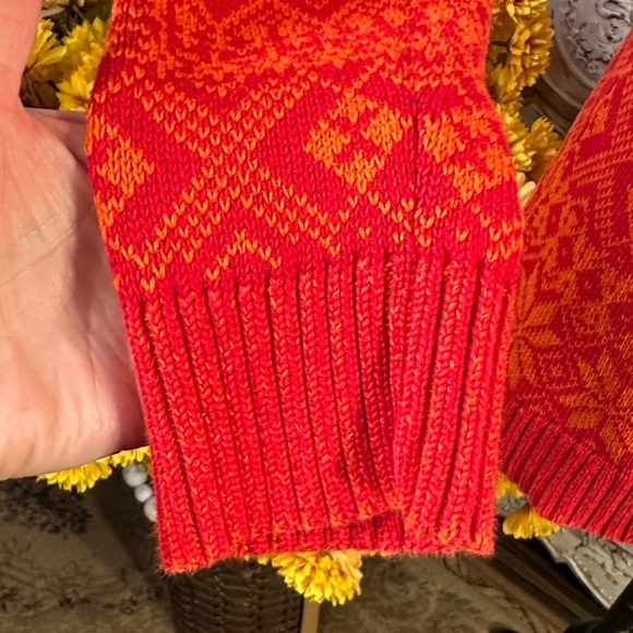 Woolrich Vintage Cozy Old Red Patterned Women's Funnel Neck Sweater - Picture 6 of 13